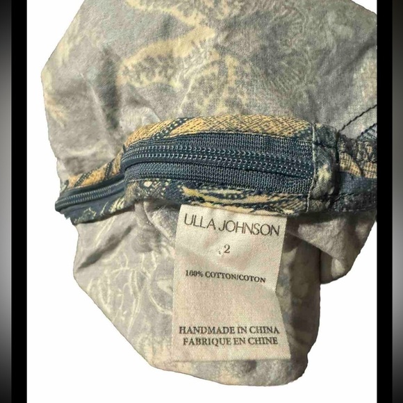 Ulla Johnson- Anela shorts- blue - floral print- high waisted- side zip closure - Picture 6 of 8